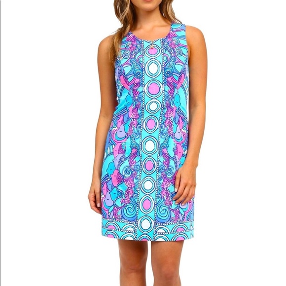 Lilly Pulitzer Abigail Shift Dress Sea Jewels 6 - Picture 2 of 13